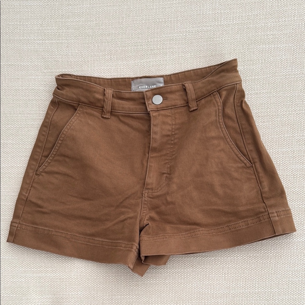 Everlane Brown High Waist Shorts with Tailored Fit